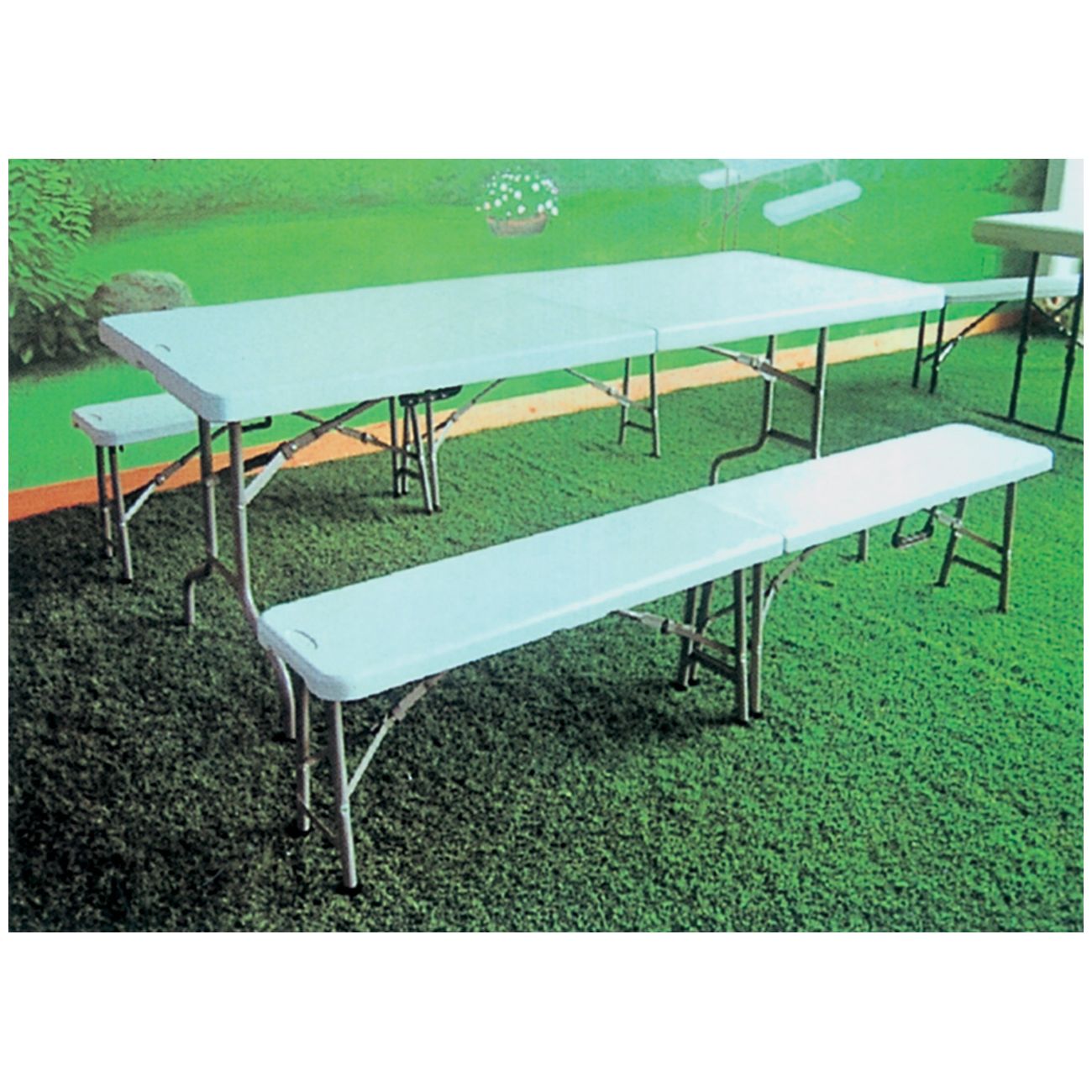 Set Birreria in acciaio verniciato e polietilene - cm 183x76x74h