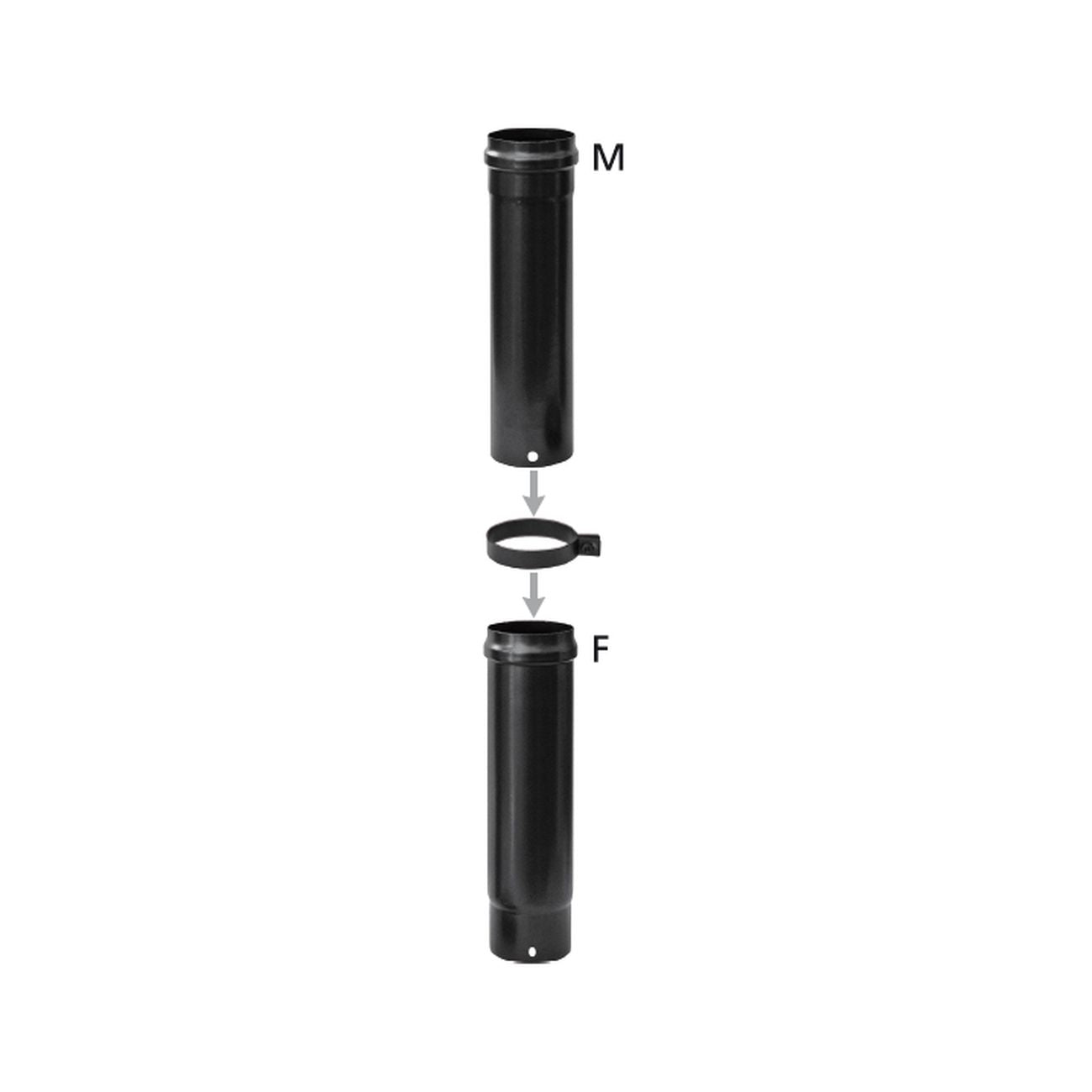 Tubo telescopico per stufa a pellet - Ø 8 cm
