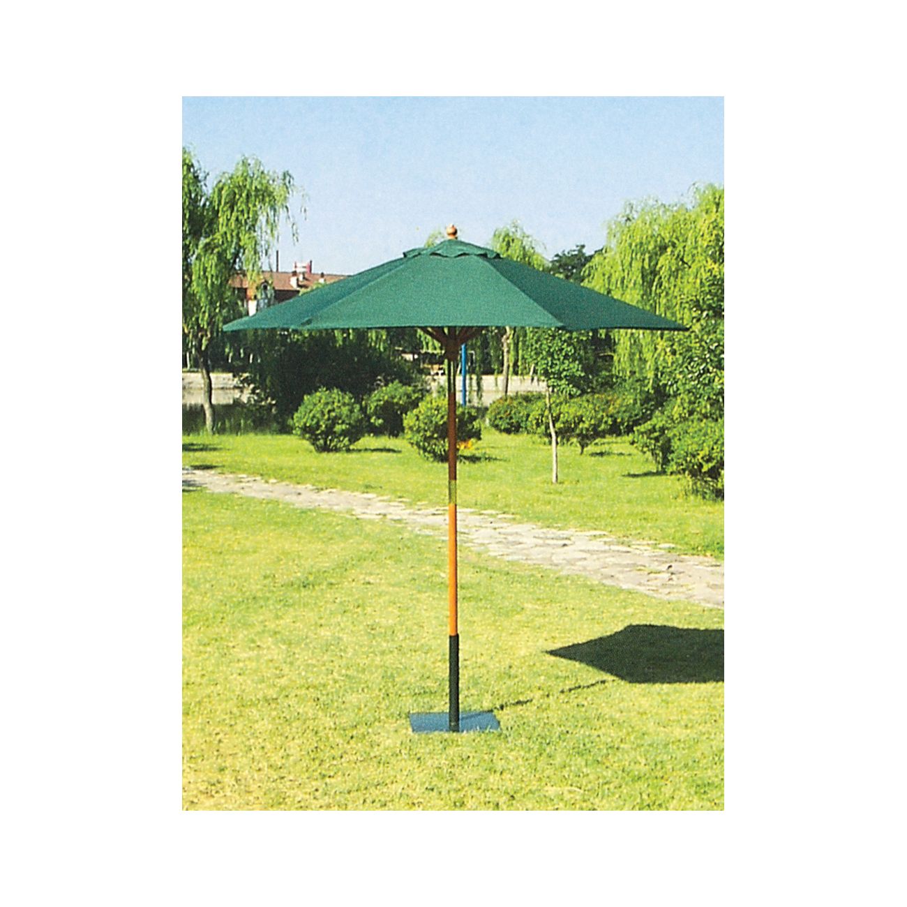 Ombrellone in legno tondo - 6 stecche - Ø 250 cm - palo Ø 38 mm 