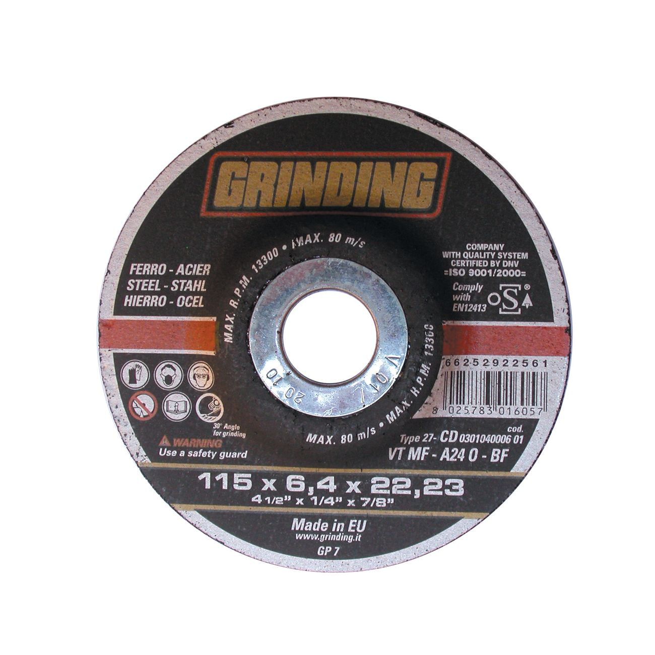 Grinding minidisco per sbavare ferro 115x6,4 - 25 pz