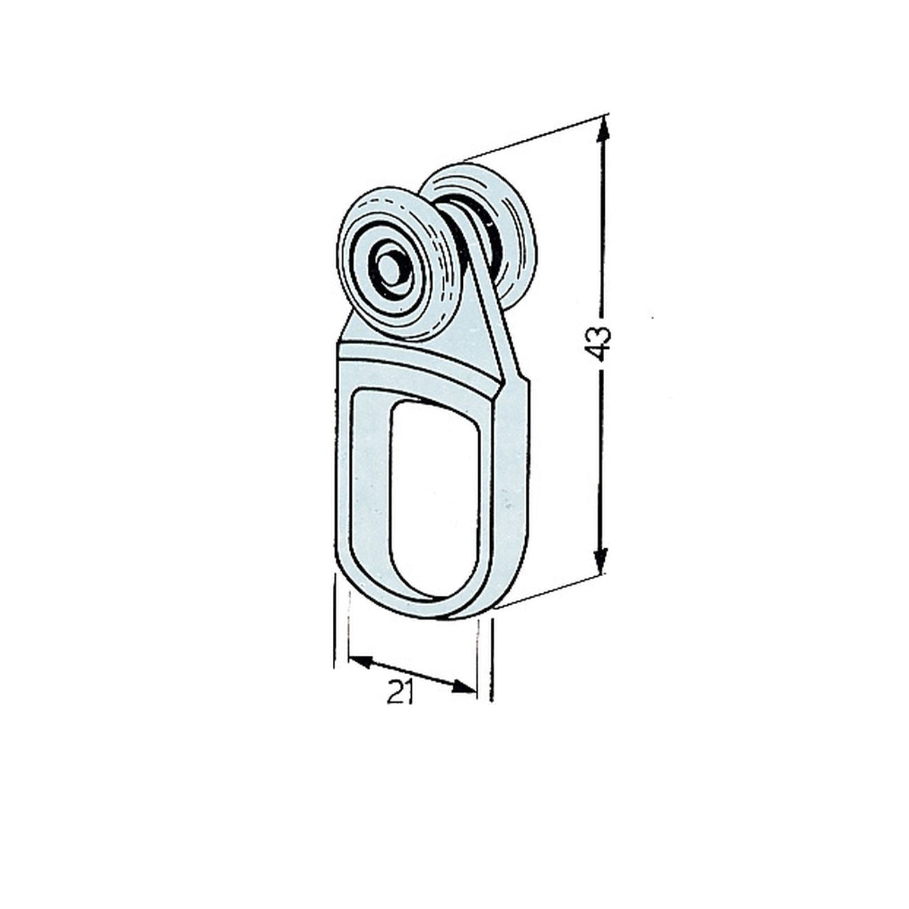 Omge carrello nylon art.902 c/2 ruote acciaio - 50 pz