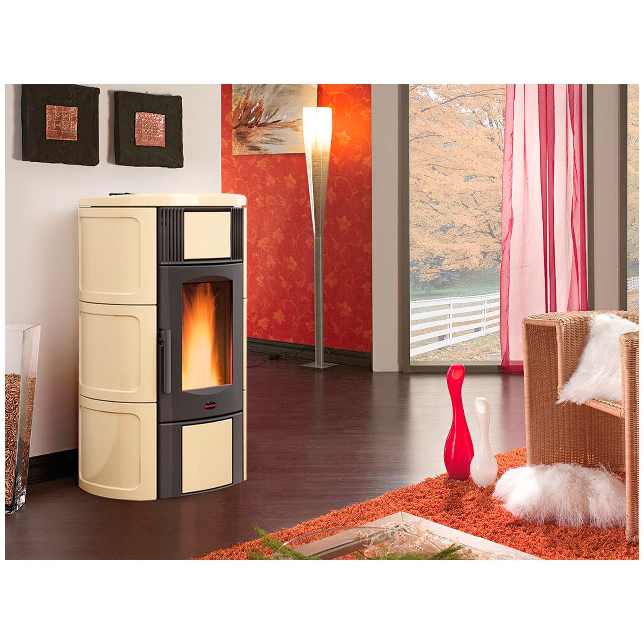 Stufa pellet kw.20 iside idro 2.0 cer.pergam.