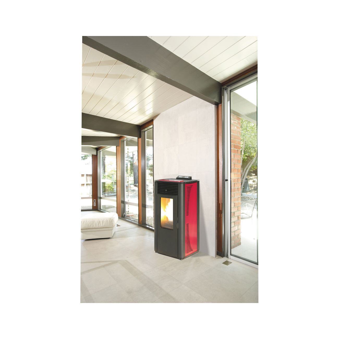 Stufa pellet 14 kw king 14 idro bordeaux