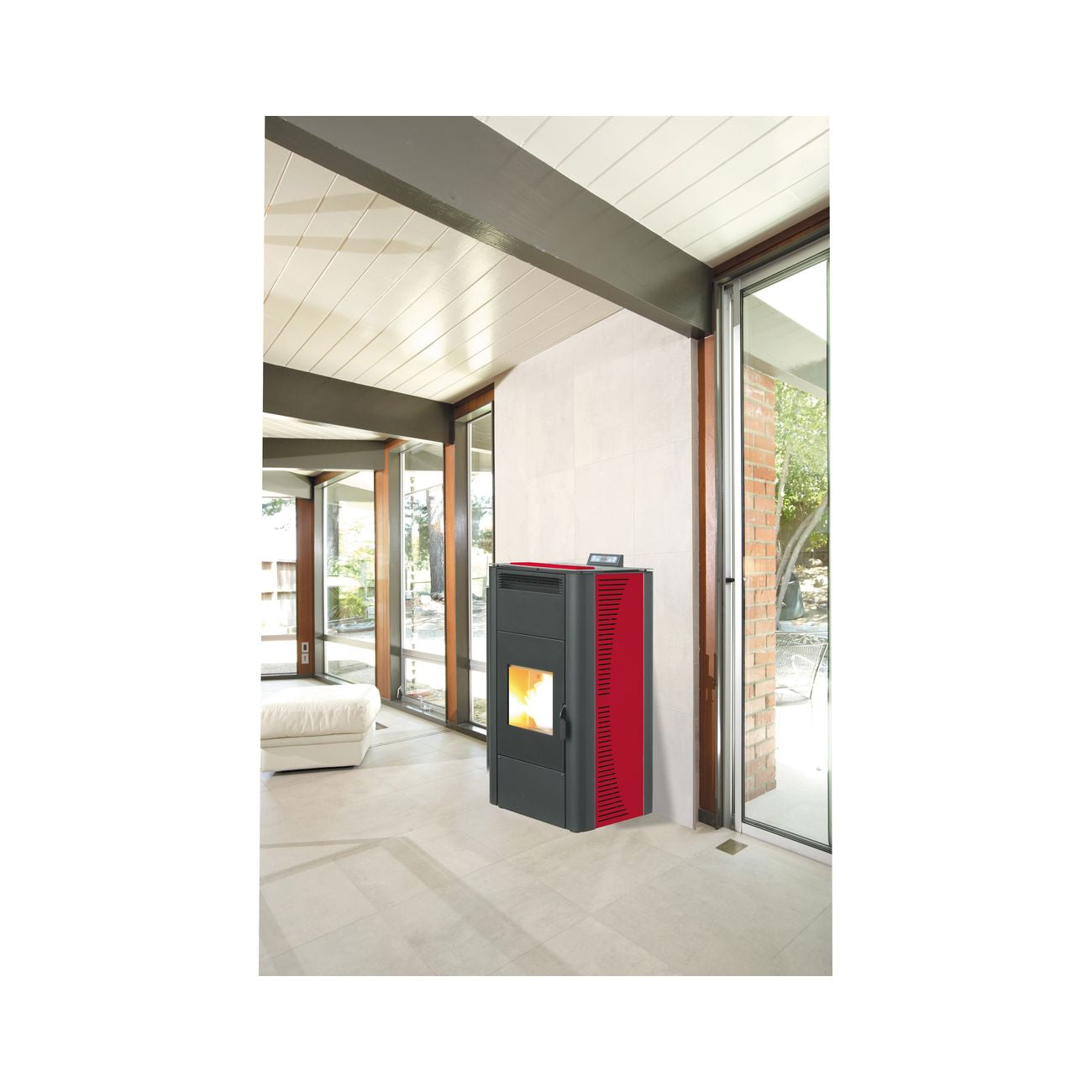 Stufa pellet 20 kw king 20 idro bordeaux