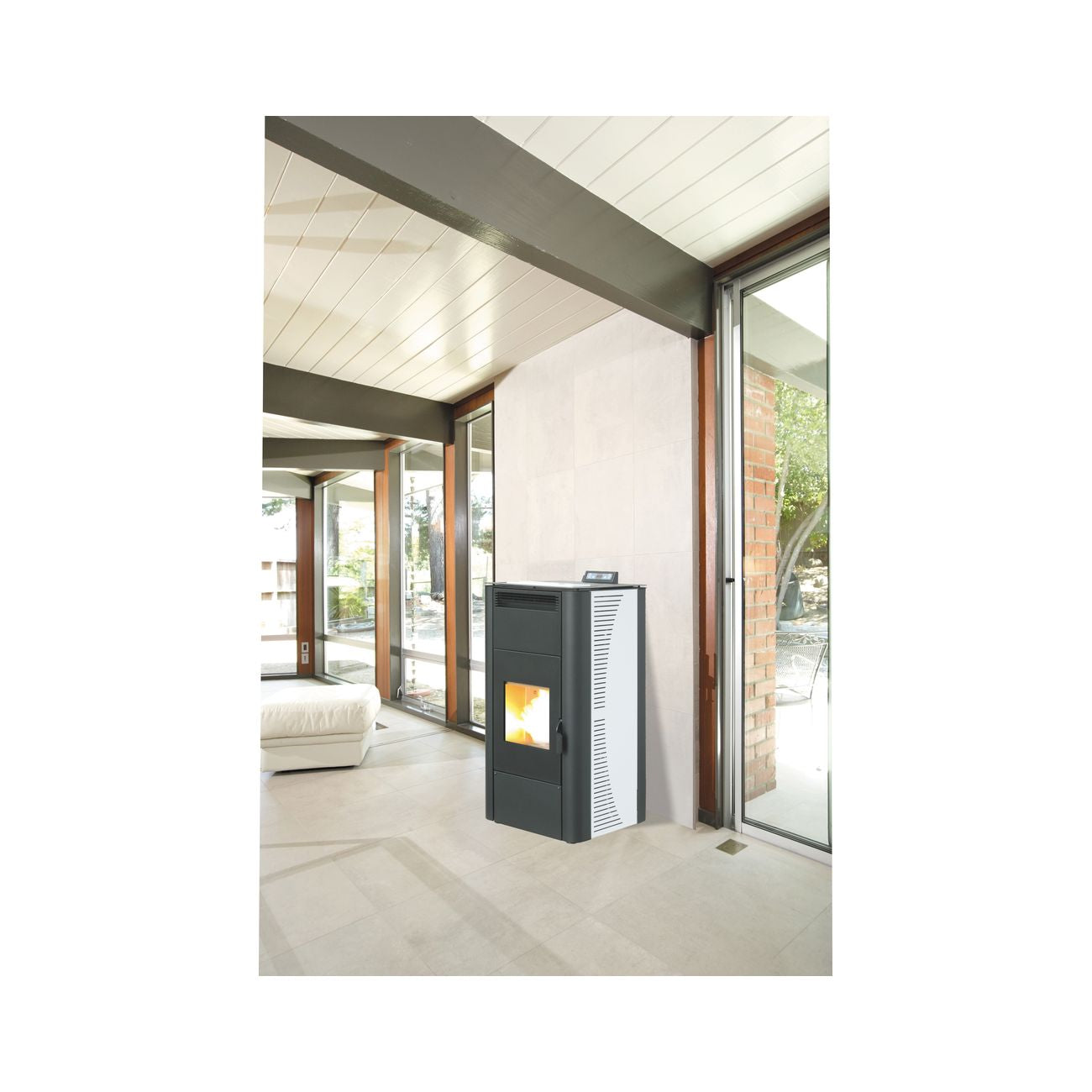 Stufa pellet king 20 idro kw20 bianca