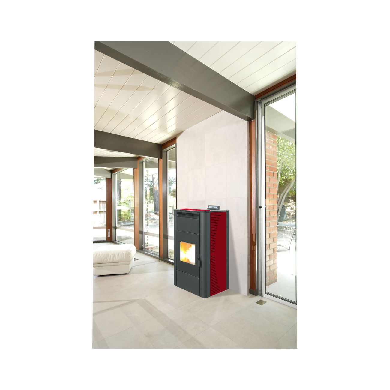 Stufa pellet king 24 idro kw24 bordeaux