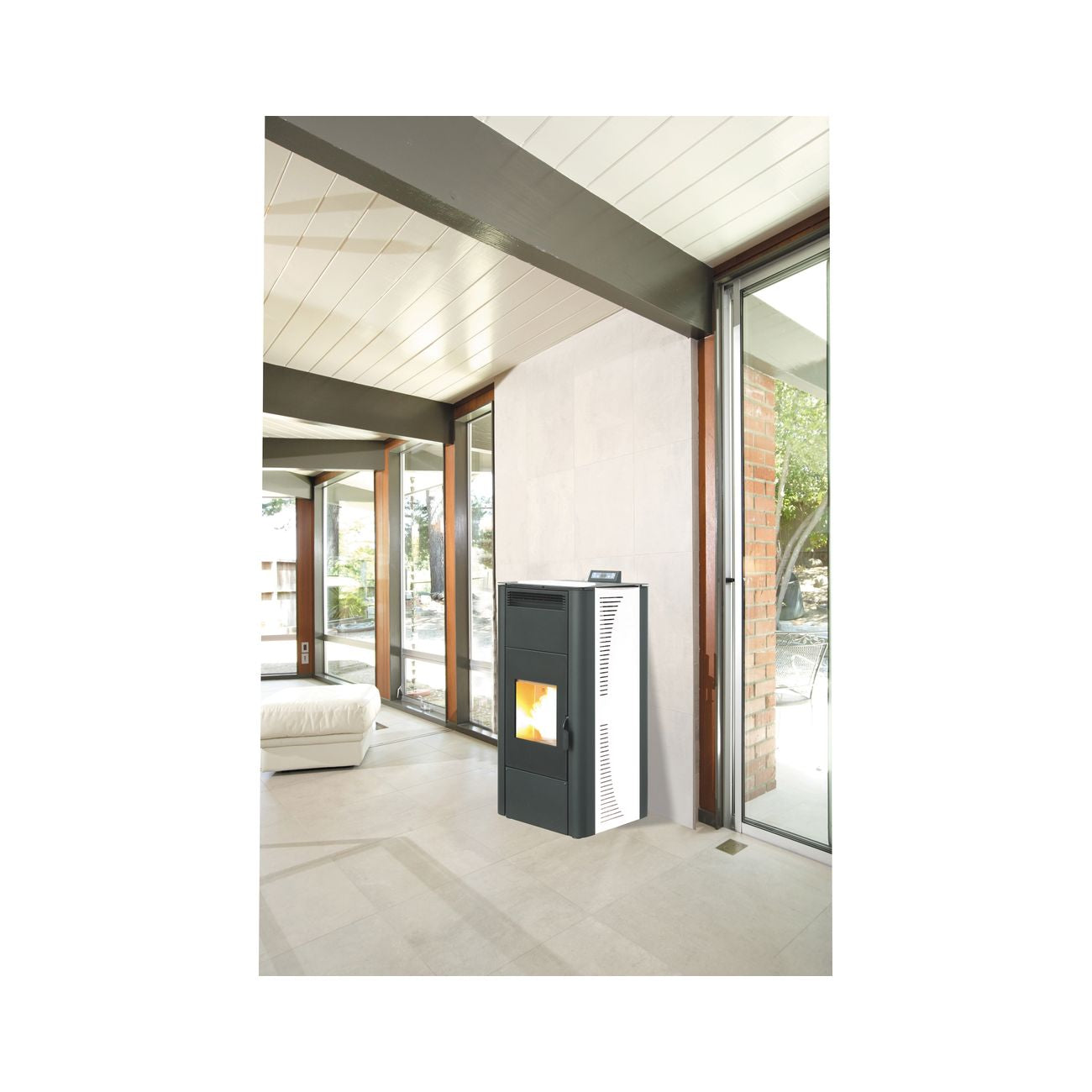 Stufa pellet king 24 idro kw24 bianca