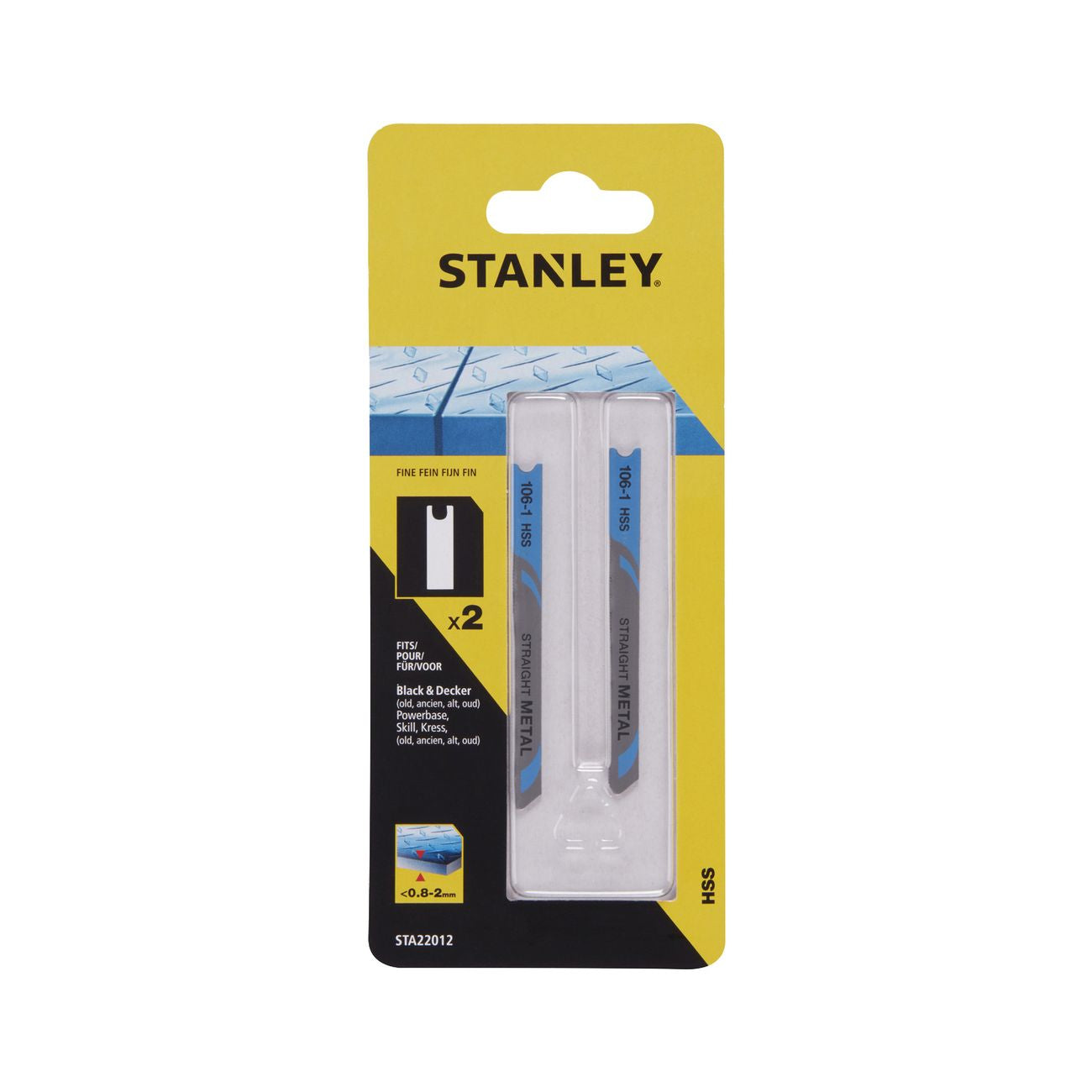 Piranha/stanley sta22012 (x22013) 2 lame metallo fres.t/fine att. ad  u