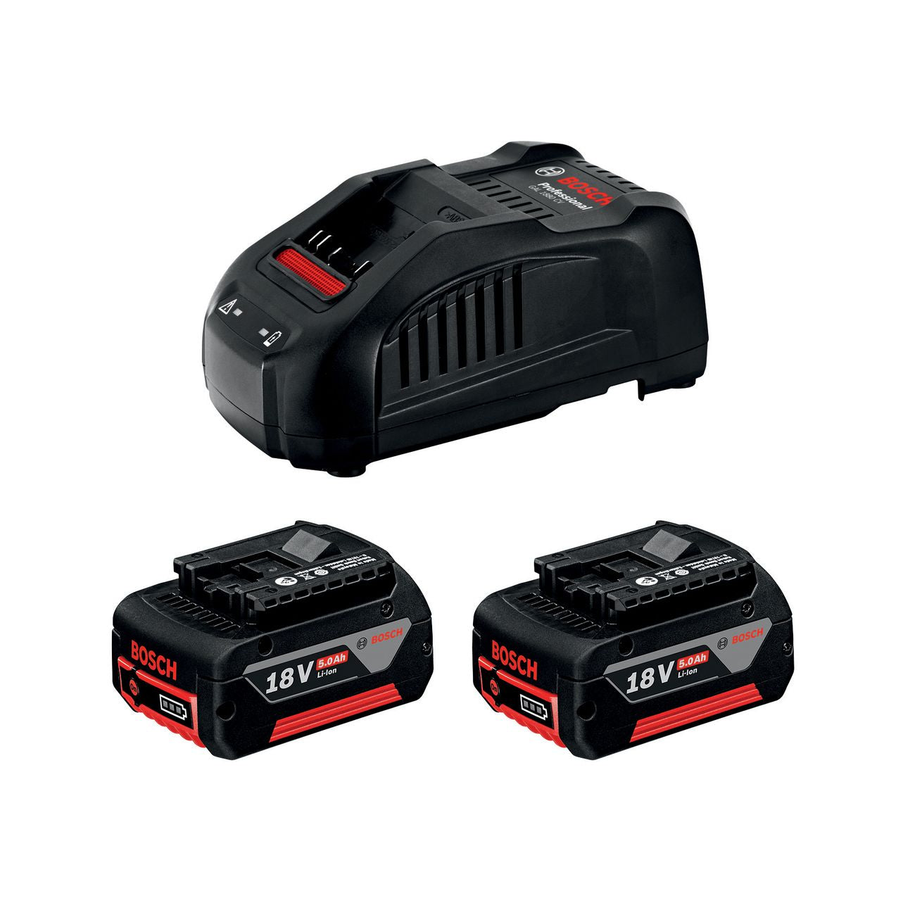 Bosch-b kit 2 batterie 18v-5.0 ah + caricabatterie