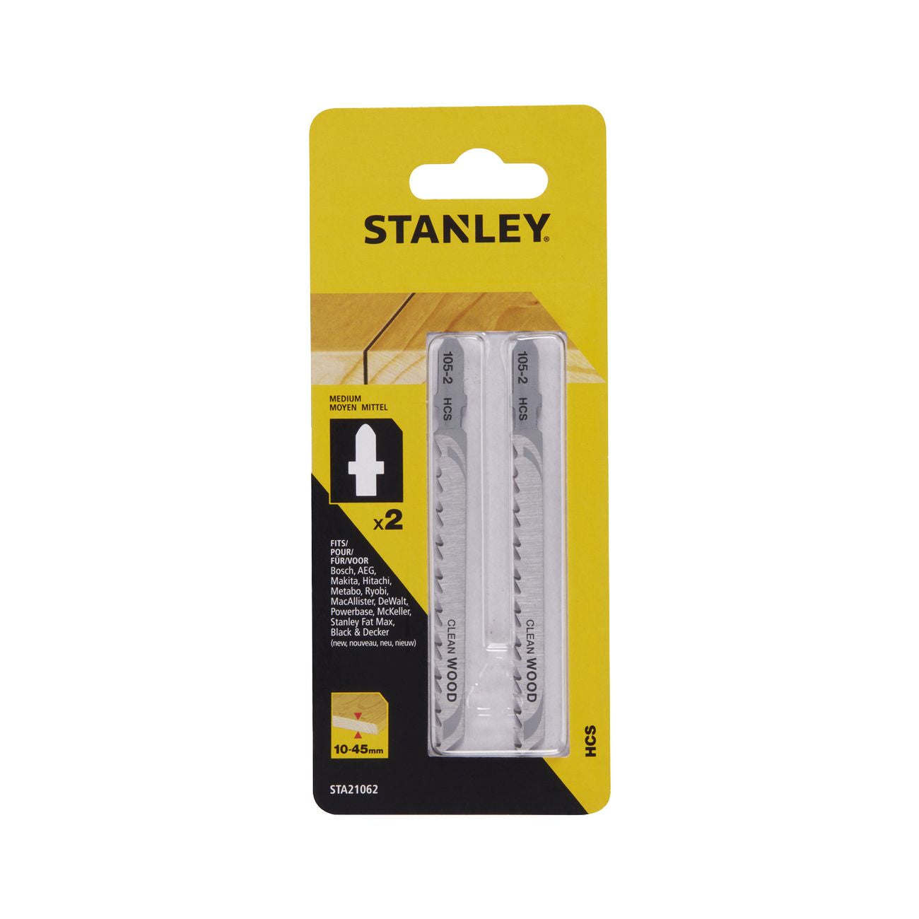 Piranha/stanley sta21062 (x21023) 2 lame legno rett.t/medio att. a t