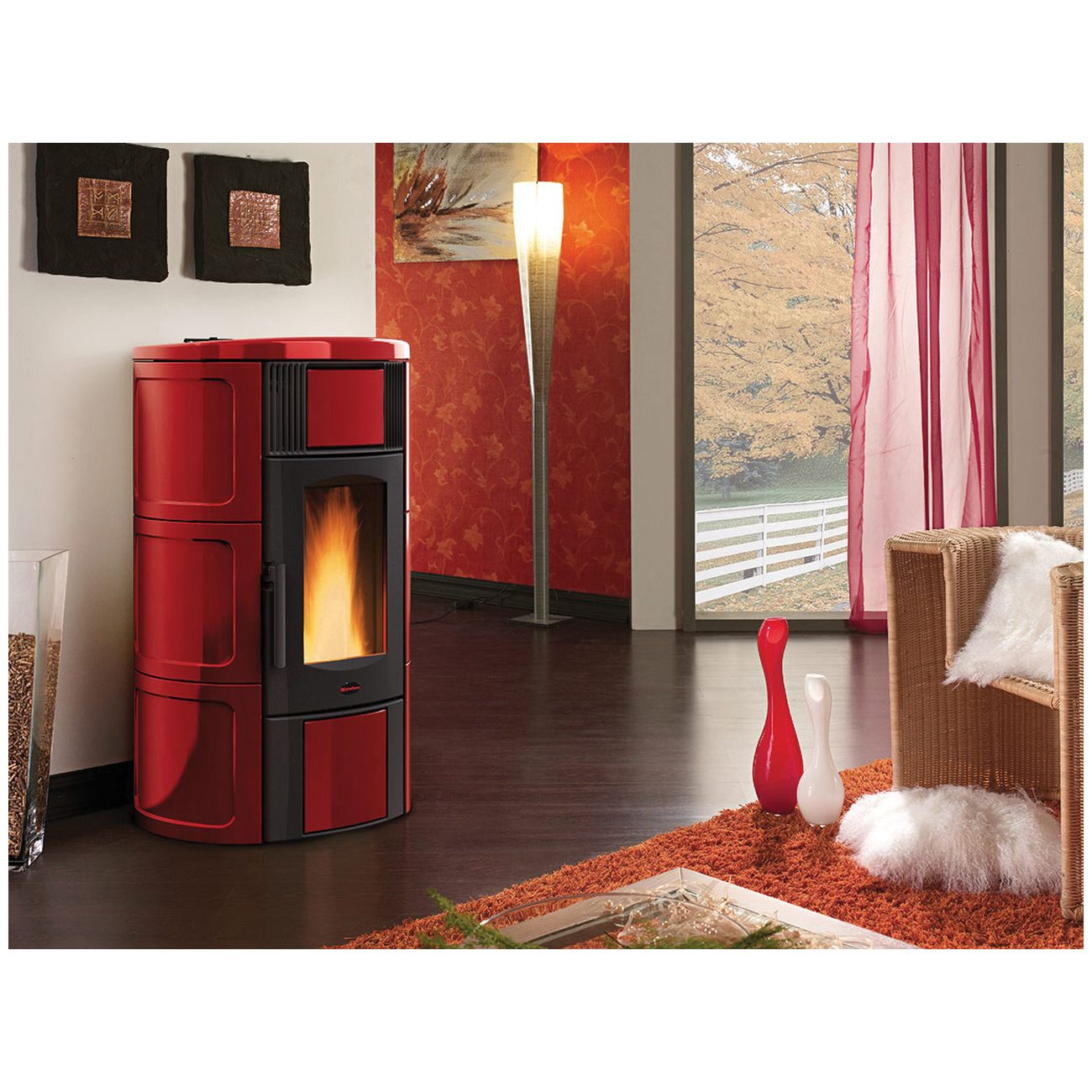 Stufa pellet kw.20 iside idro h15 cer.bordeau