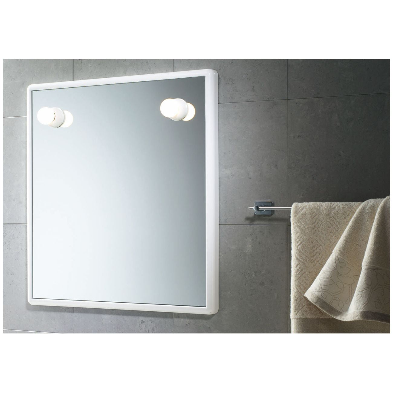 Gedy 8001 specchio con luci 55x60 cm bianco