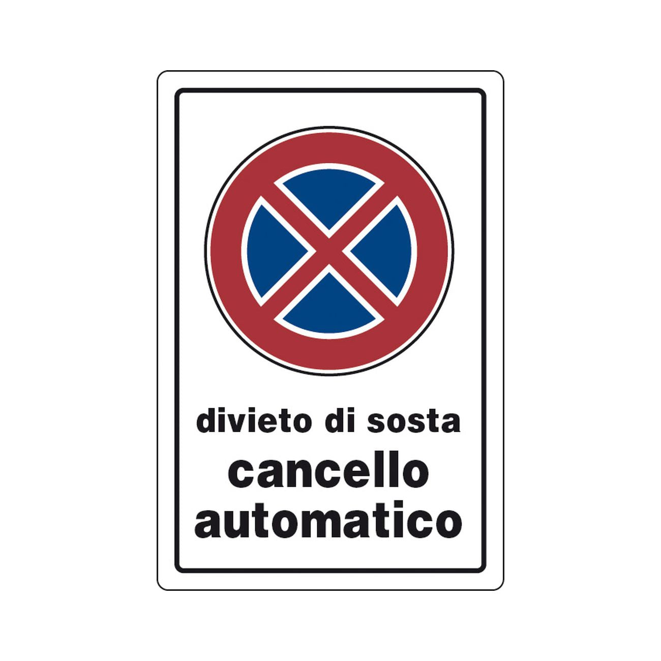 Targa segnaletica divieto sosta cancello automatico - 10 pz