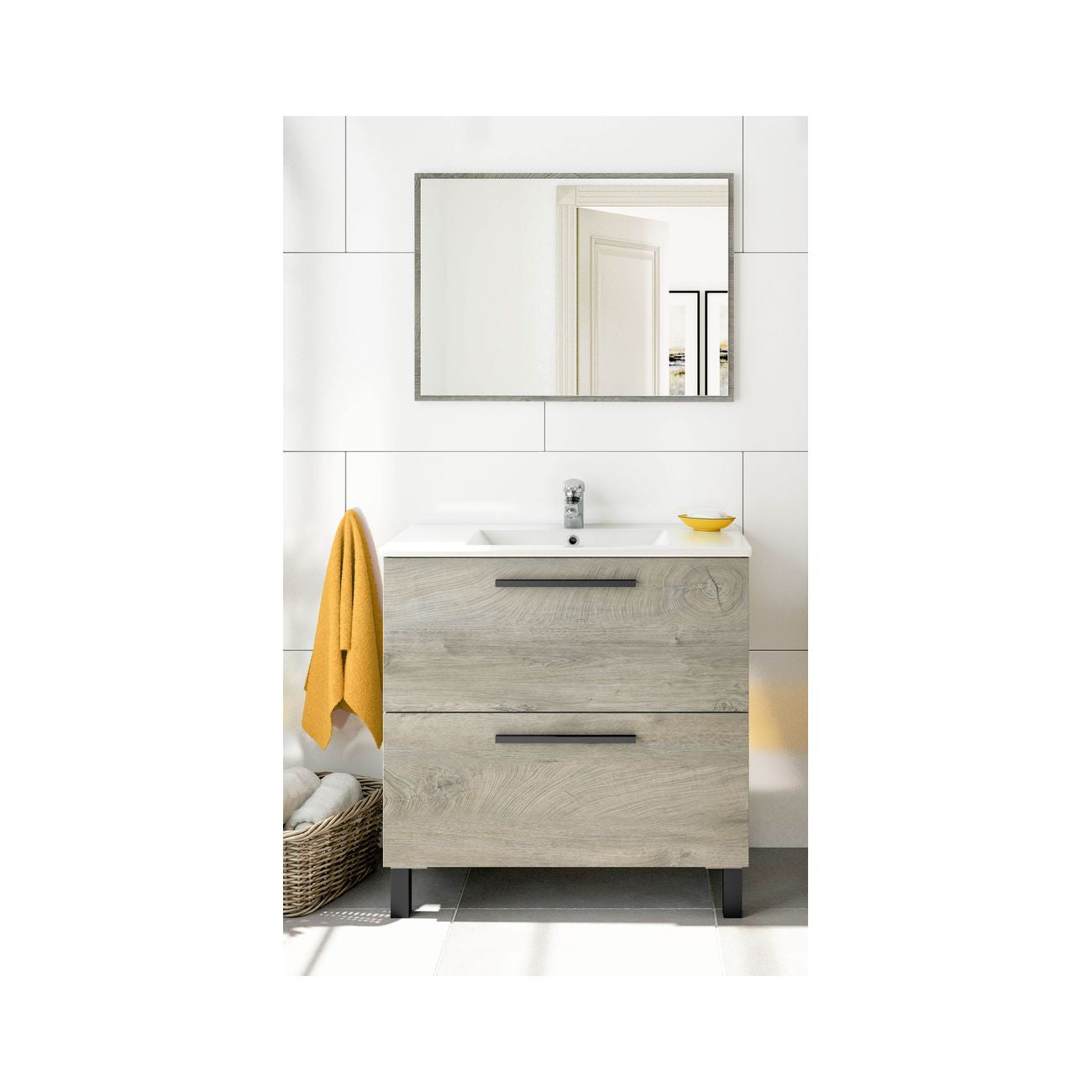 Kit mobile bagno athena 2c cm.80 rovere alaska