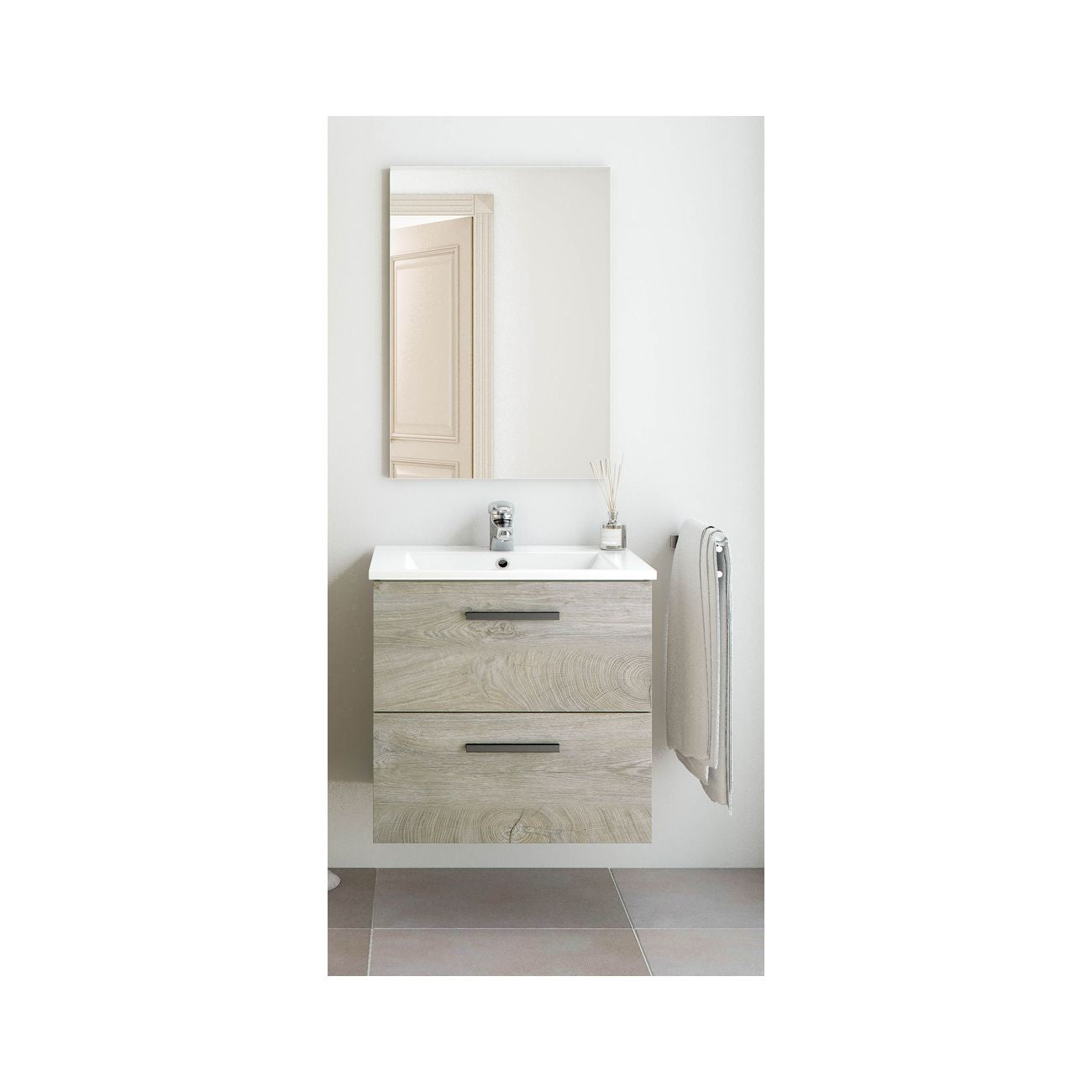 Kit mobile bagno aruba 2c cm.60 rovere alaska