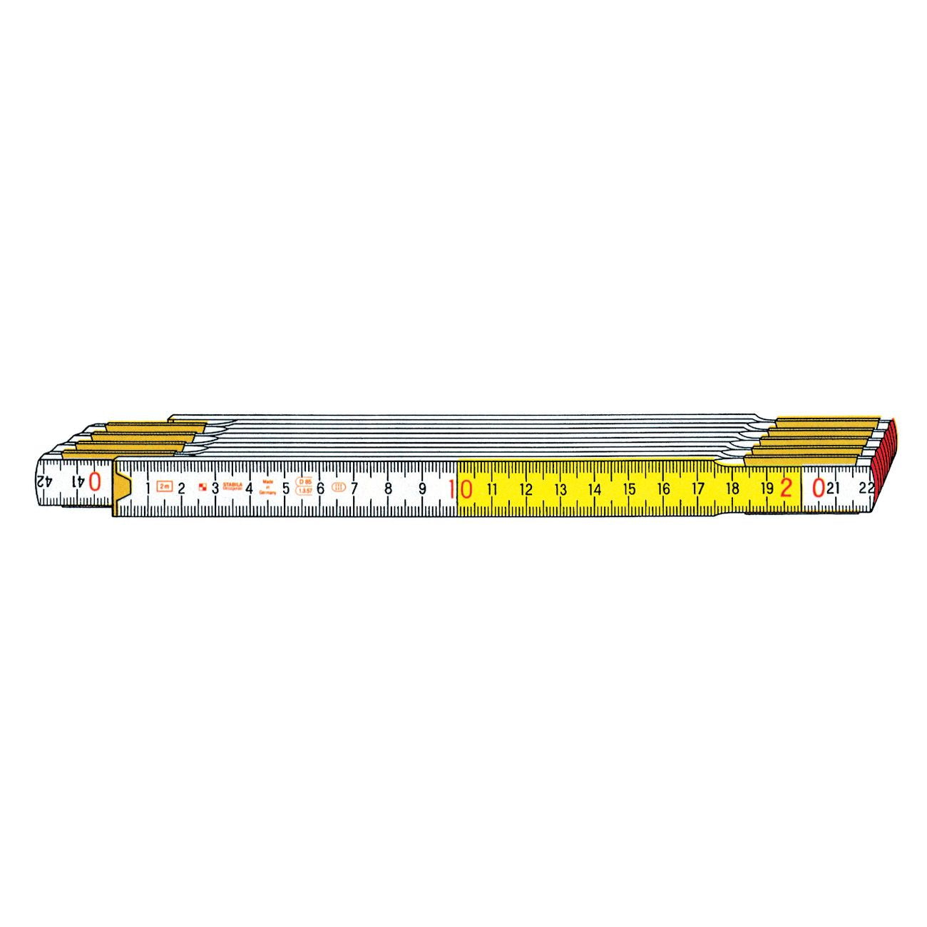 Doppio metro bianco/giallo stabila /717 - 10 pz