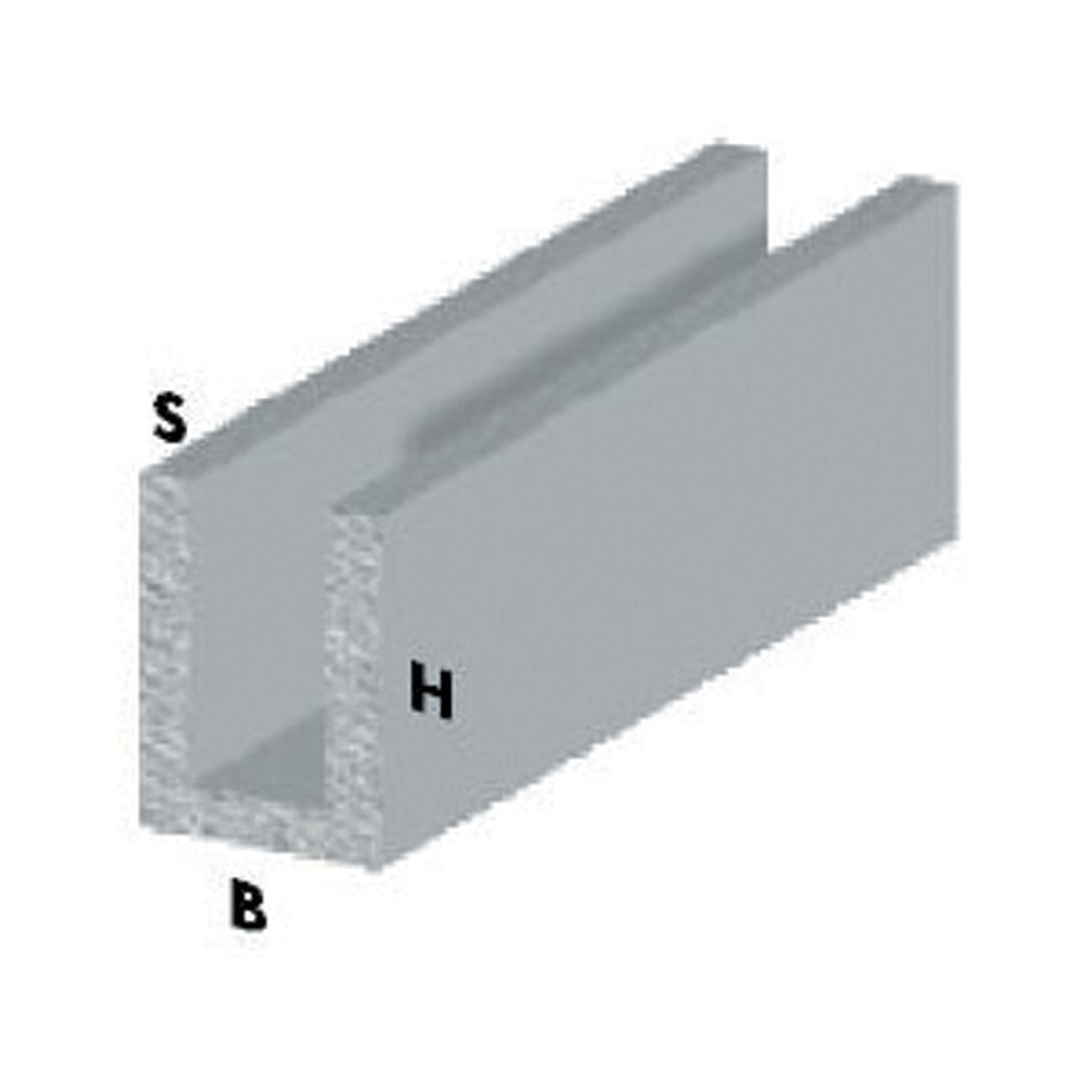 Profilo argento h.200 cm canalino u 10x10x1 mm* - 5 pz