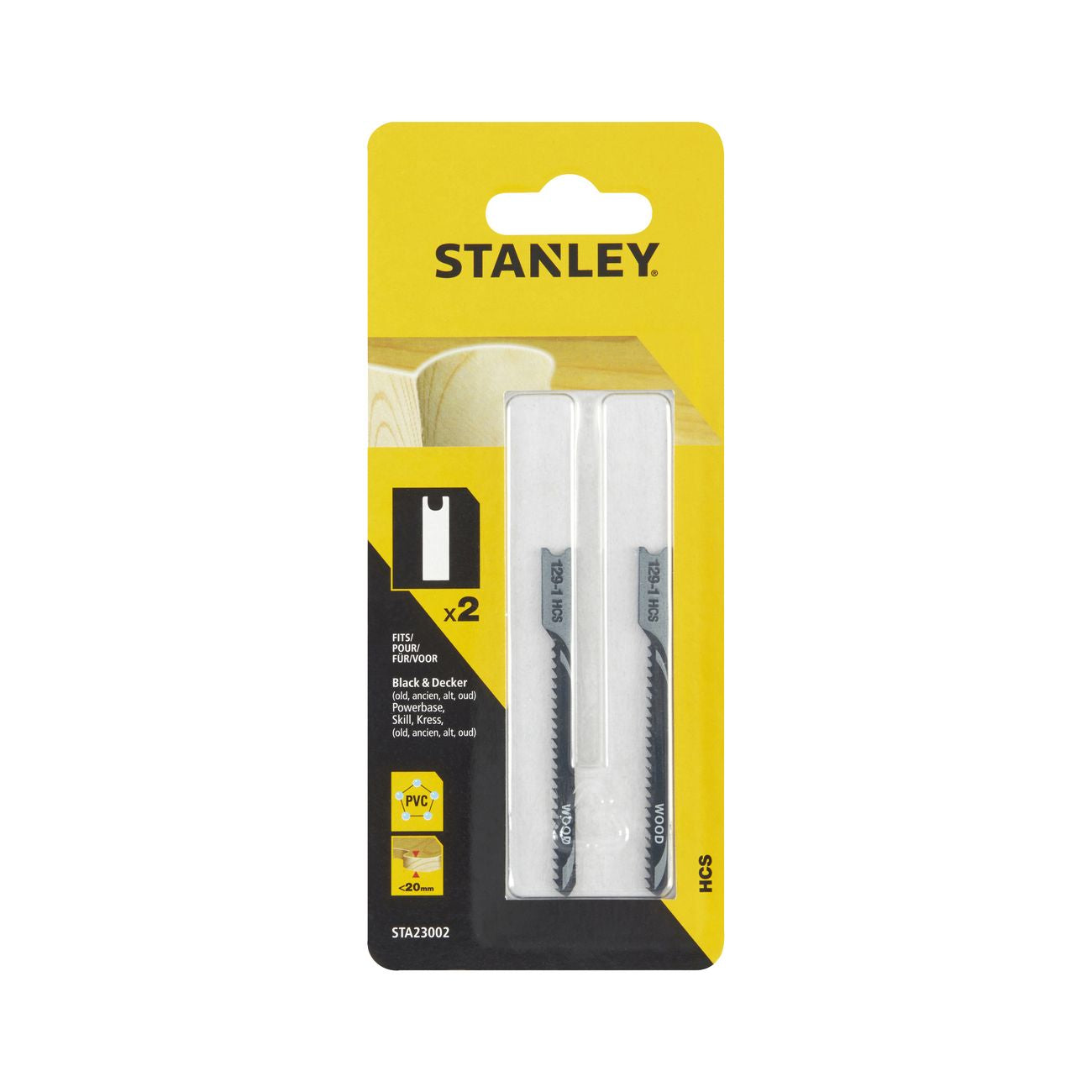 Piranha/stanley sta23002 (x23043) 2 lame legno fres.t/cur. att. ad u