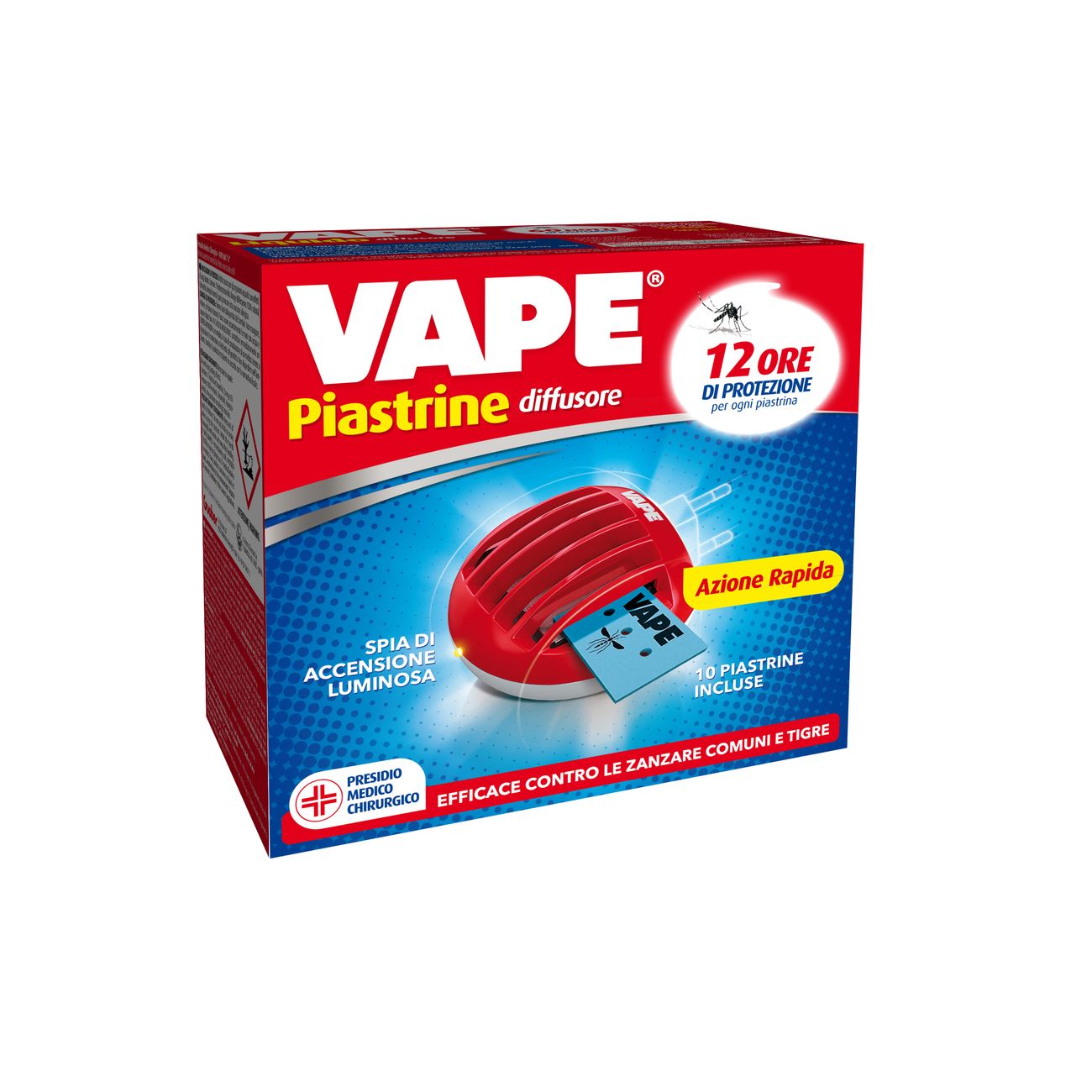 Vape elettroemanatore+10 piastrine - 12 pz