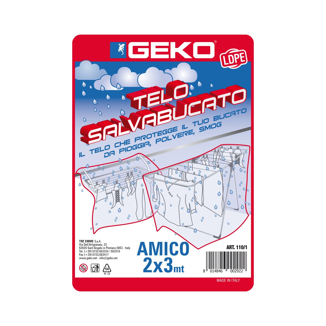 Telone para-pioggia polietilene amico 3x2 m* - 28 pz