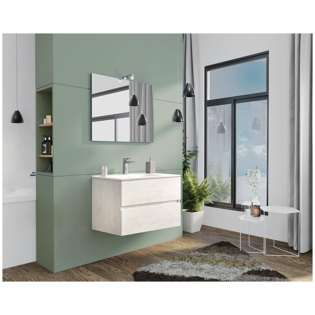 Mobile bagno new splash cm.80 rovere bianco