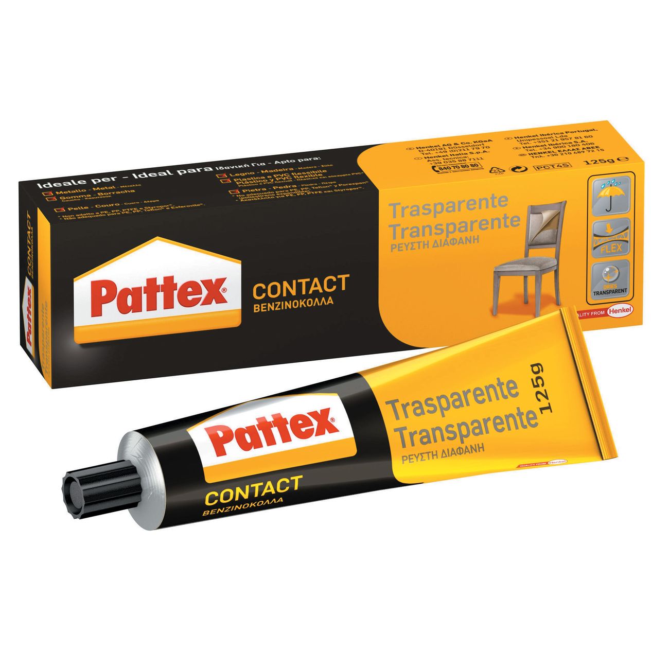 Pattex adesivo trasparente gr.125 - 12 pz