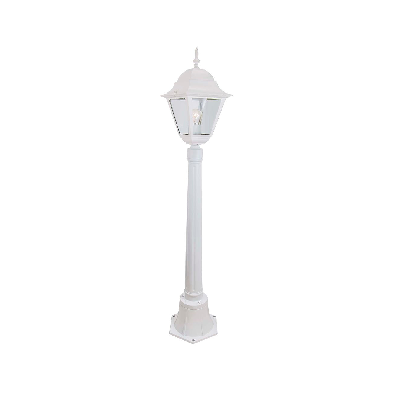 Lampione a 1 luce - mod. New York - cm h110 - colore bianco