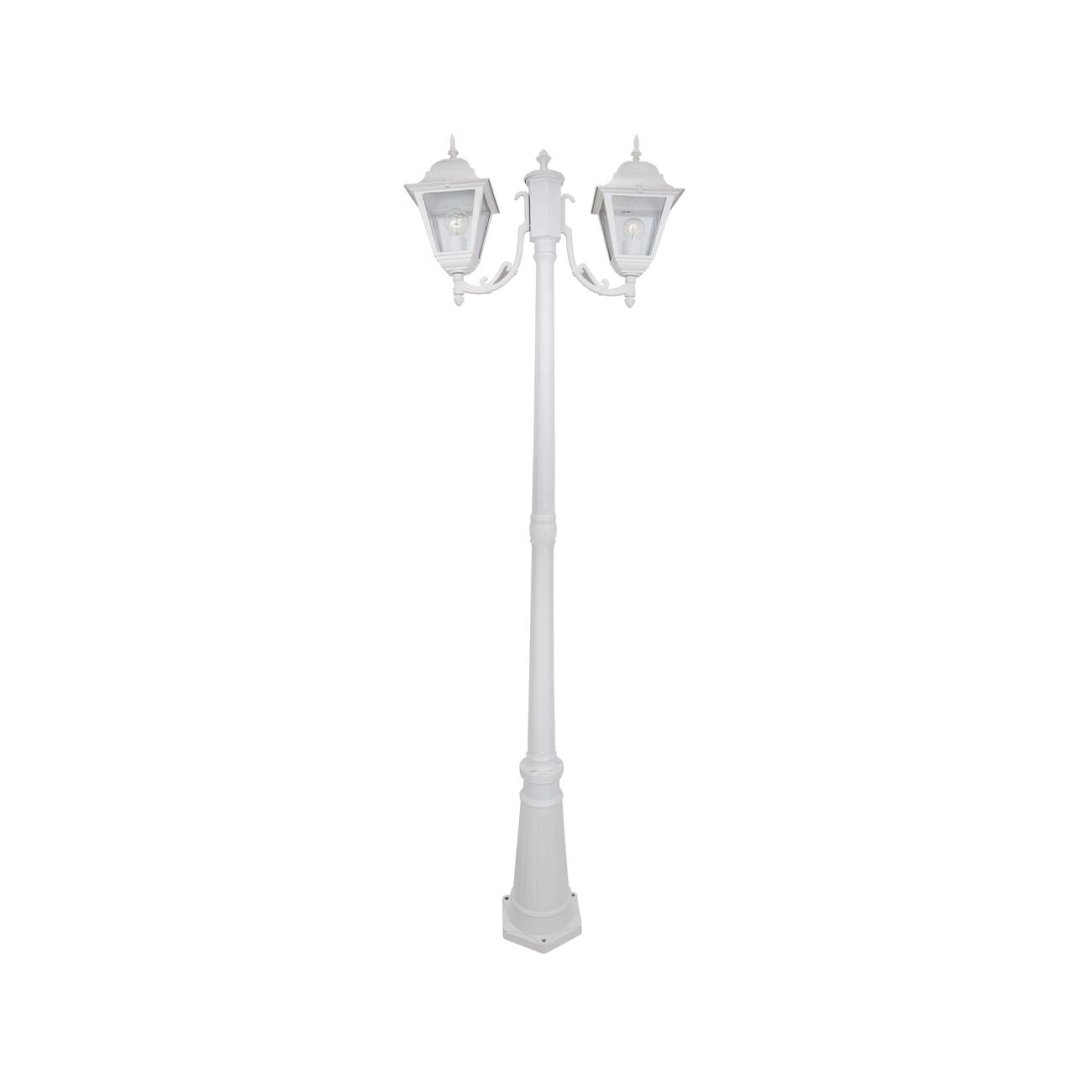 Lampione a 2 luci - mod. New York - cm 200 - colore bianco