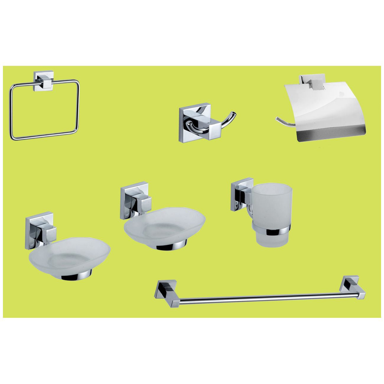 Serie bagno pz.7 cromo geo* - 4 conf.