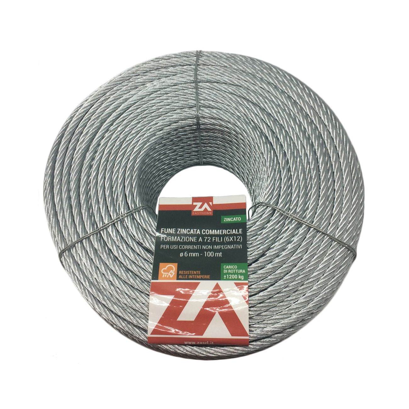Cavetto acciaio 72f d. 8 - 100 mt