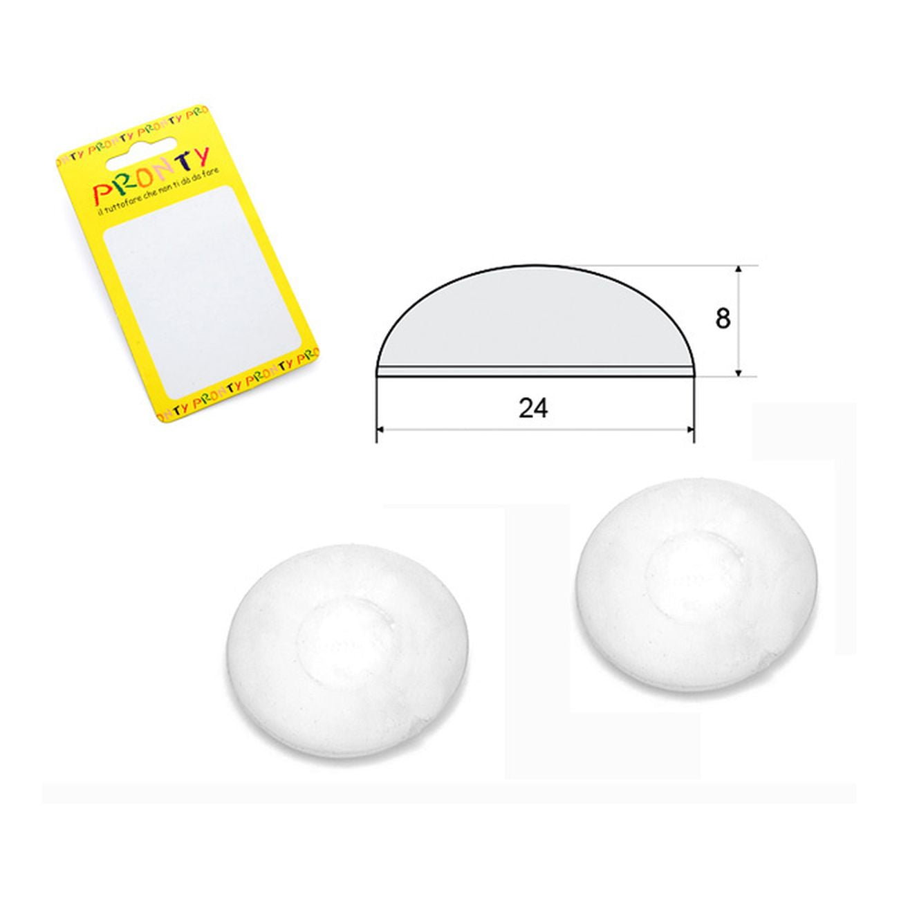 Paracolpo ades.trasp.a goccia mm.24x8 blpz.4* - 12 conf.