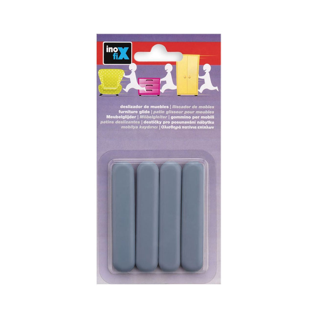 Scivoli adesivi per mobili inofix 75x16mm conf 4 pz - 10 conf.
