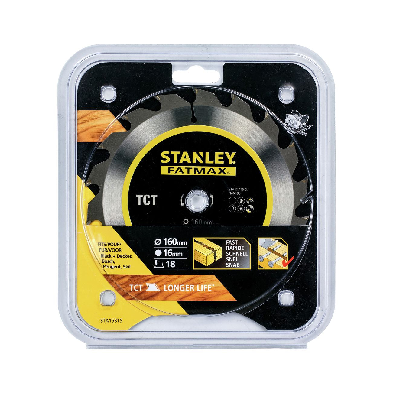 Piranha/stanley sta15315 (x15315) lama circolare hi-tech tct mm.160
