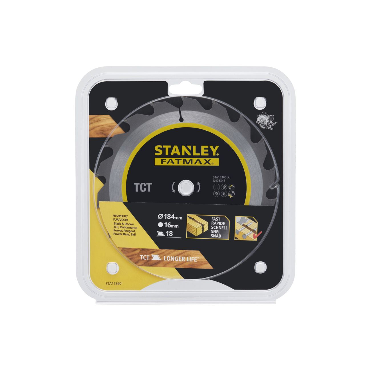 Piranha/stanley sta15360 (x15360) lama circolare hi-tech tct mm.184