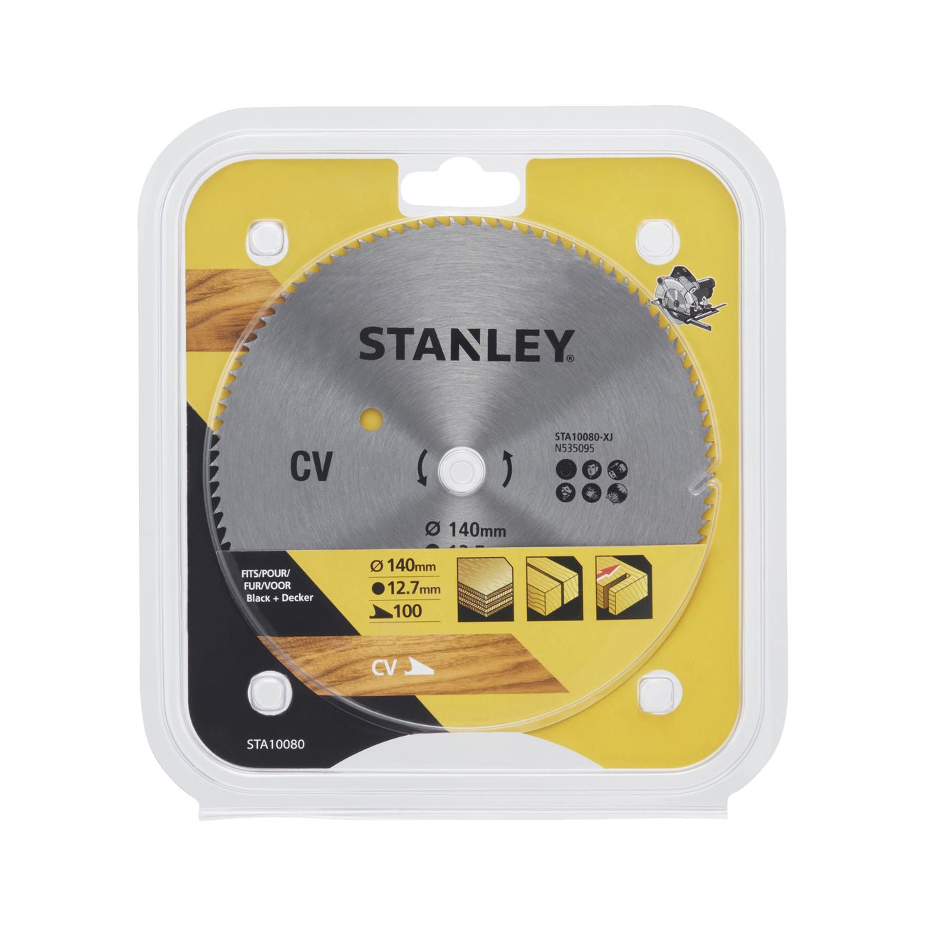 Piranha/stanley sta10080 (x10080) lama circolare crom. mm.140