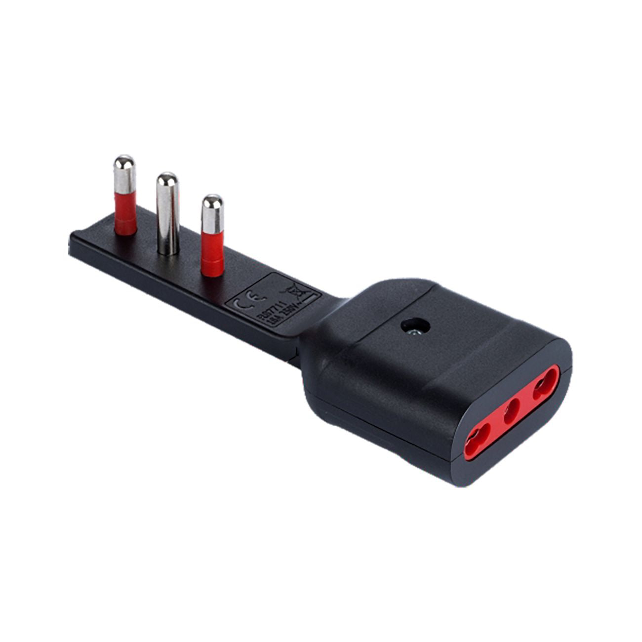Rosi adattatore  90 ultrapiatto 16a 2p+t/presa bipasso nera