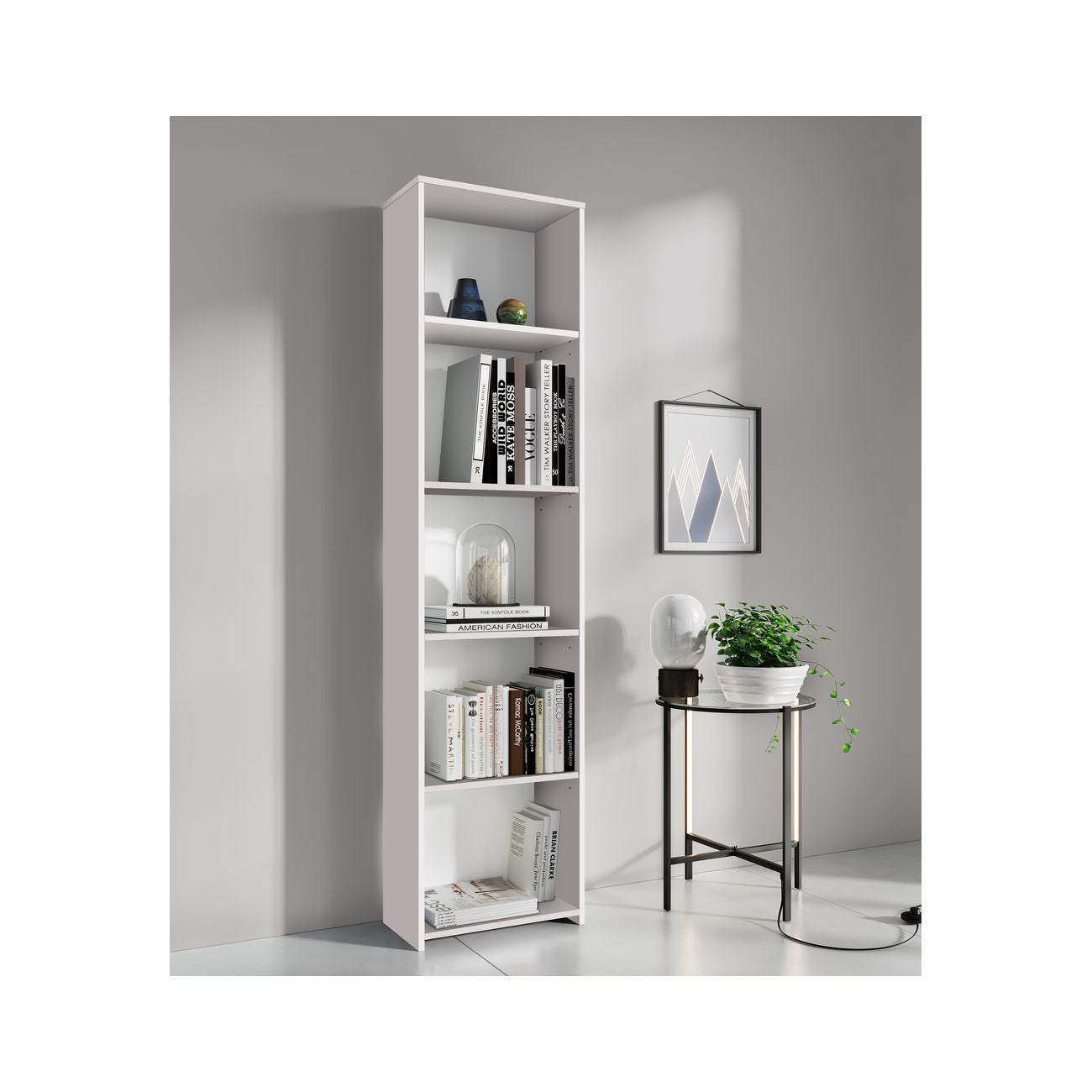 Kit libreria 4 ripiani bianco cm.l45xh183xd25