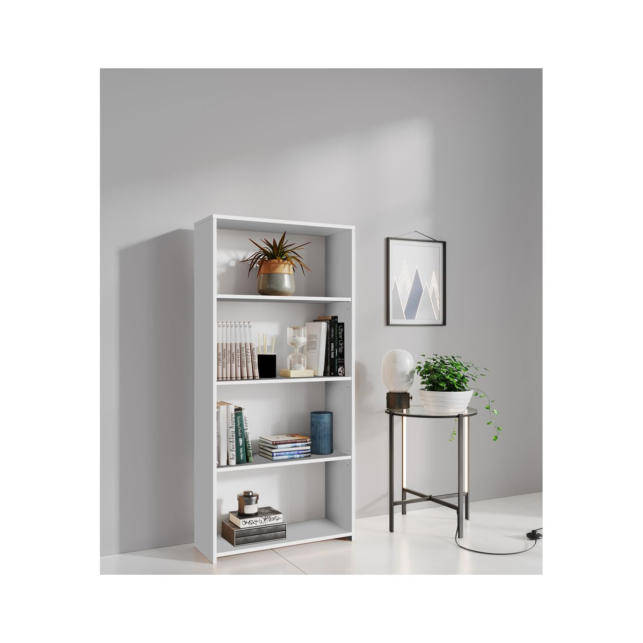 Kit libreria 3 ripiani bianco cm.l65xh138xd25