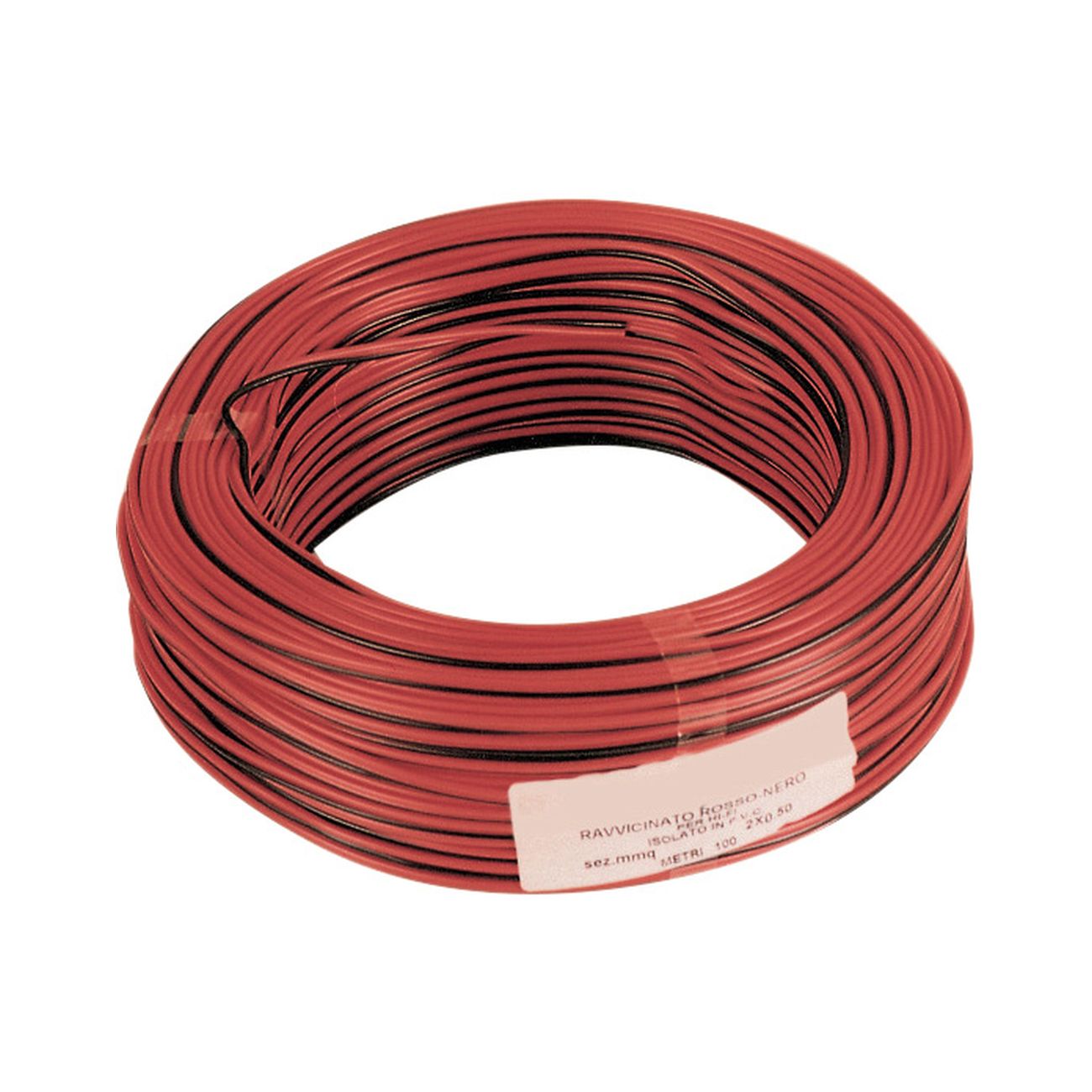 Cavo elettrico hi-fi rosso-nero 2x1 - 100 mt