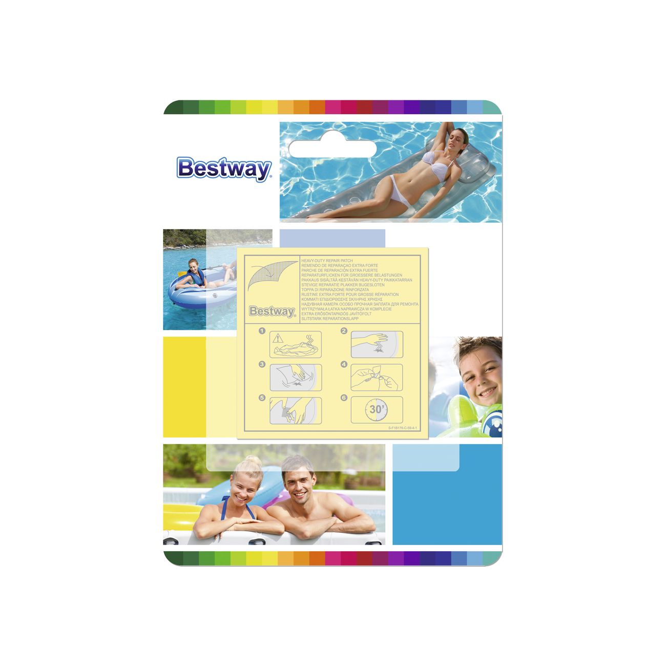 Kit 10 toppe  riparazione piscina "Heavy-duty" - (65x65mm)- per piscine di grandi dimensioni
