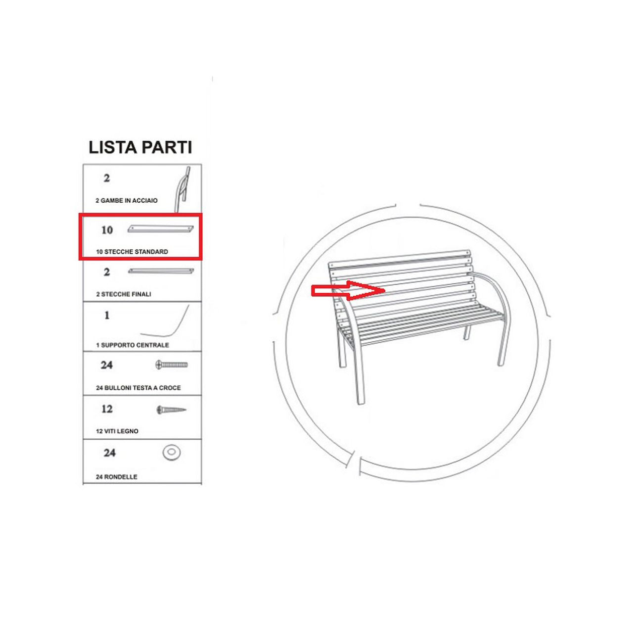 Zz-stecca standar x  panchina viale