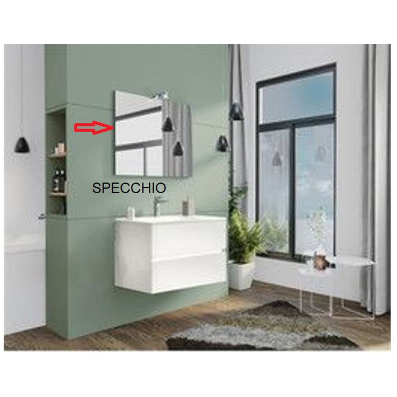 Zz-specchio x mobile bagno new splash cm.80 bianco