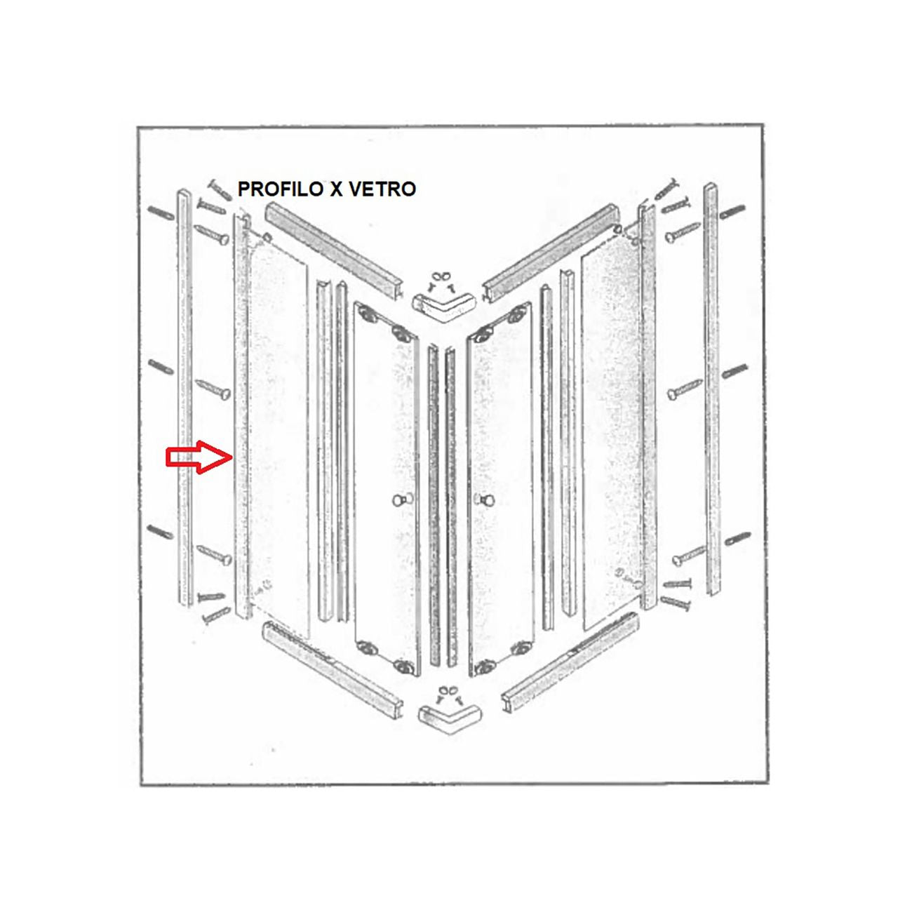 Zz-profilo x vetro box doccia lusso