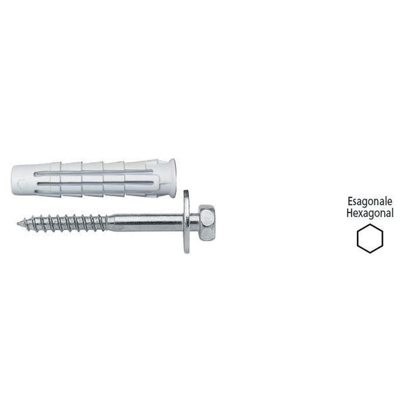Sc elematic tassello t6/vte r 12x60 con vite 5 pz - 5 conf.