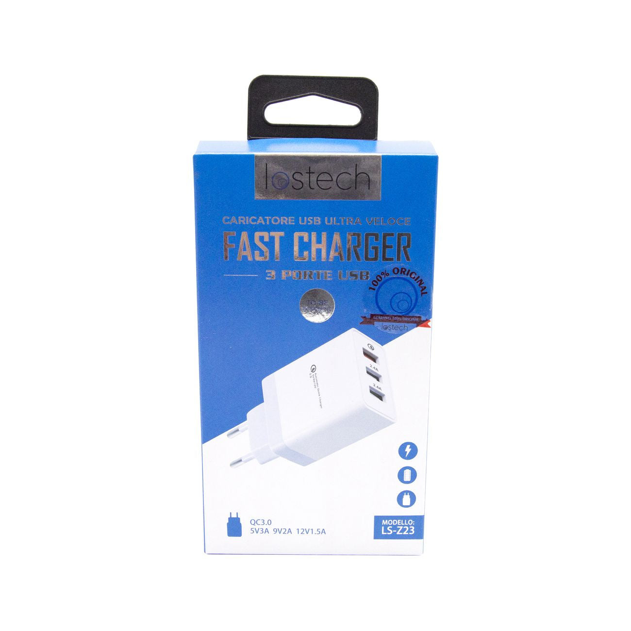 Caricatore quick charger 3.0 da 3 usb