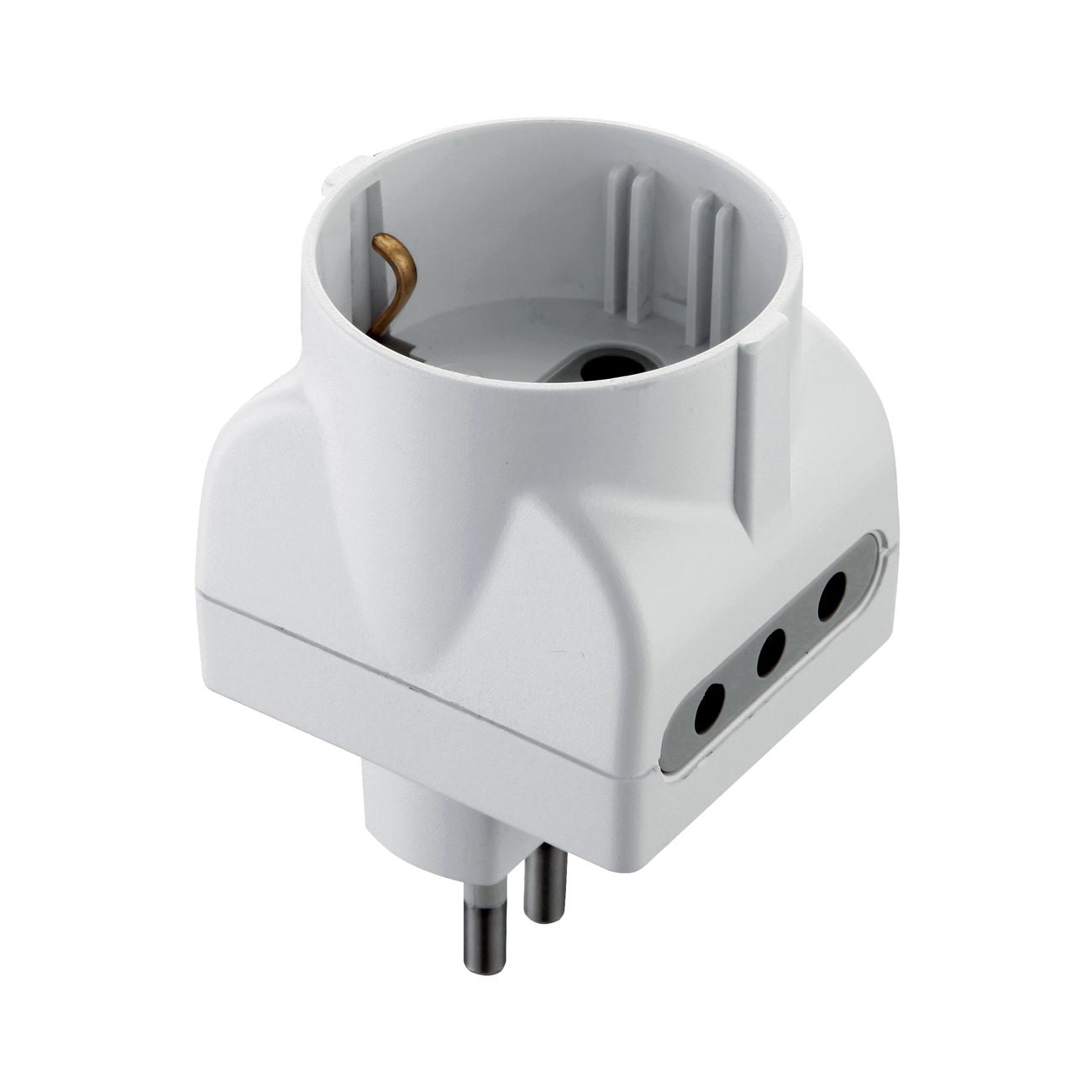 Adattatore triplo 10a-2pr.10a+1 sc.bia fig.15 - 25 pz