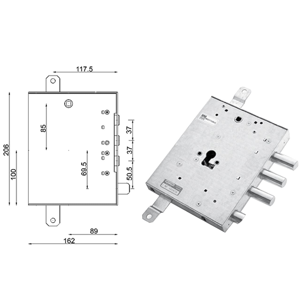 Mottura 89.8571.Gsuq Serratura Bl Cil Eu Sx