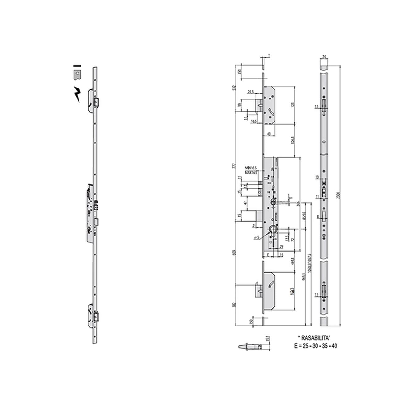 Cisa 19526-35-0 Serratura Elettrica Multip Cil Sag