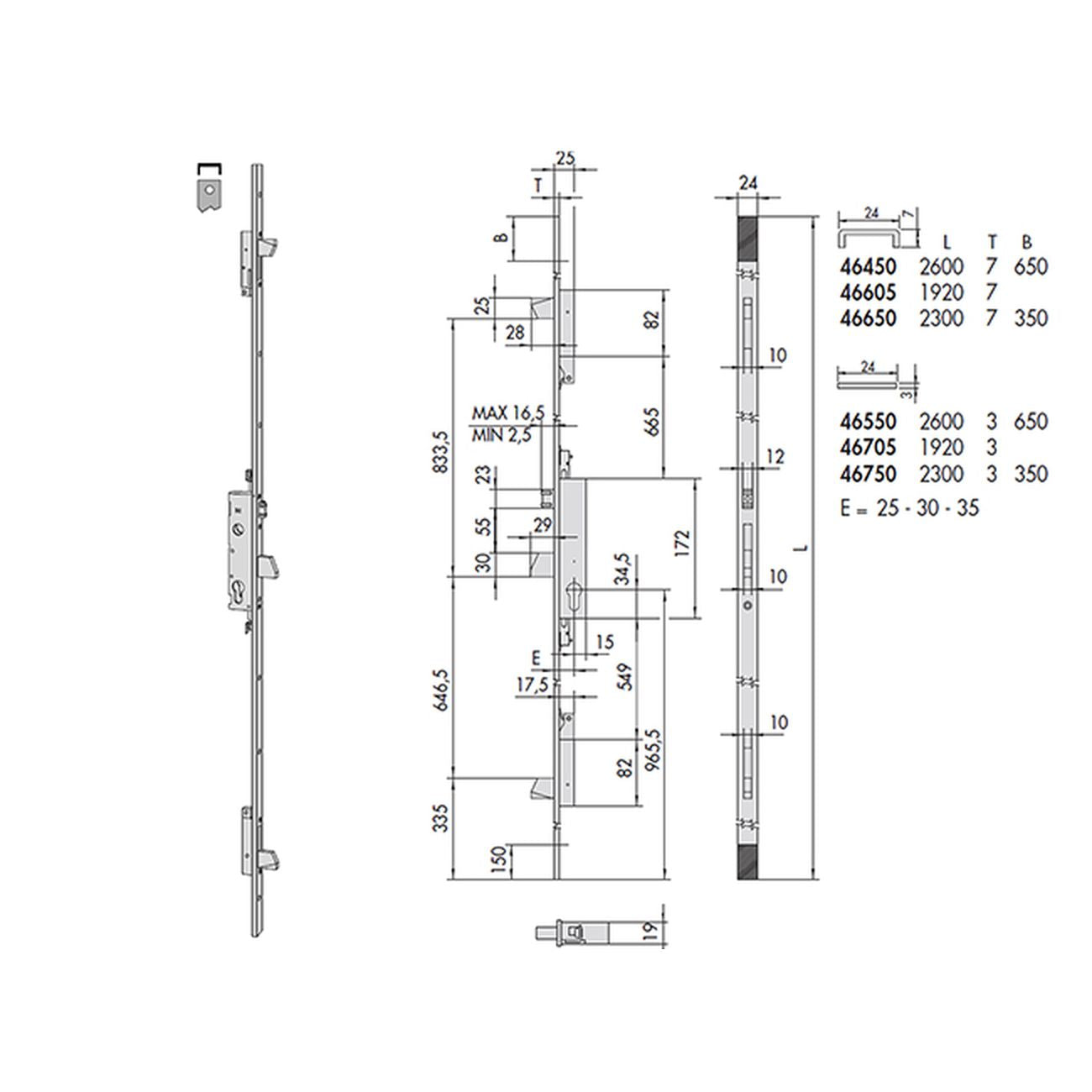 Cisa 46550-30-0 Serratura Multip Cil Sag Rull