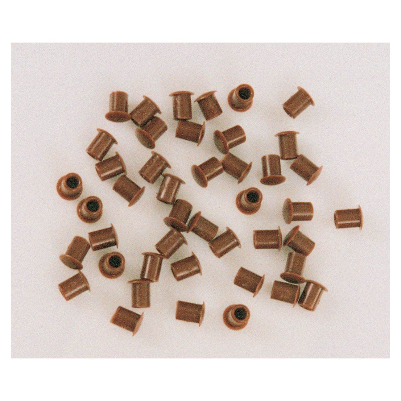 Sc copriforo plastica mm. 6 marrone (pz.50) - 5 conf.